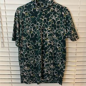 Bad Birdie Green and White Floral Men's Shirt